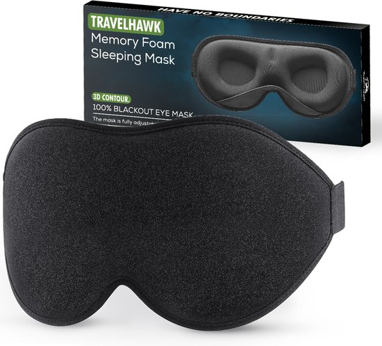 TravelHawk Slaapmasker Zwart